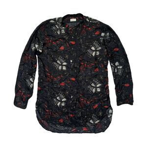 100% silk floral flowy shirt
